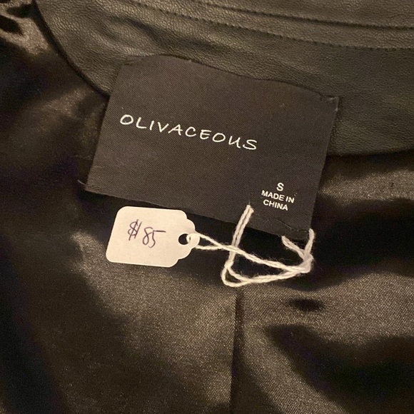 Olivaceous Black Faux Snakeskin Zip Up Jacket - Picture 3 of 4